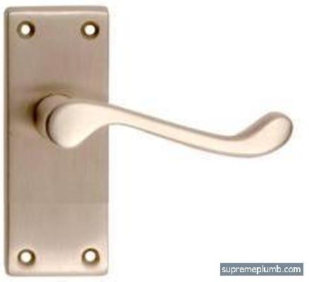 Victorian Scroll Lever Latch - Small Plate - Satin Nickel